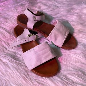 White leather L’intervalle ankle strap sandals